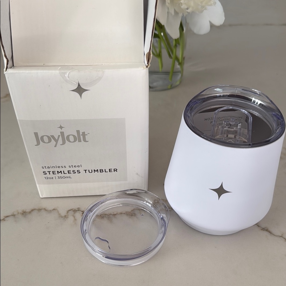 JoyJolt White Stainless Steel Stemless Tumbler